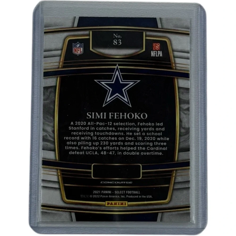 Simi Fehoko 2021 Panini Select #83 RC‎ Concourse Cowboys